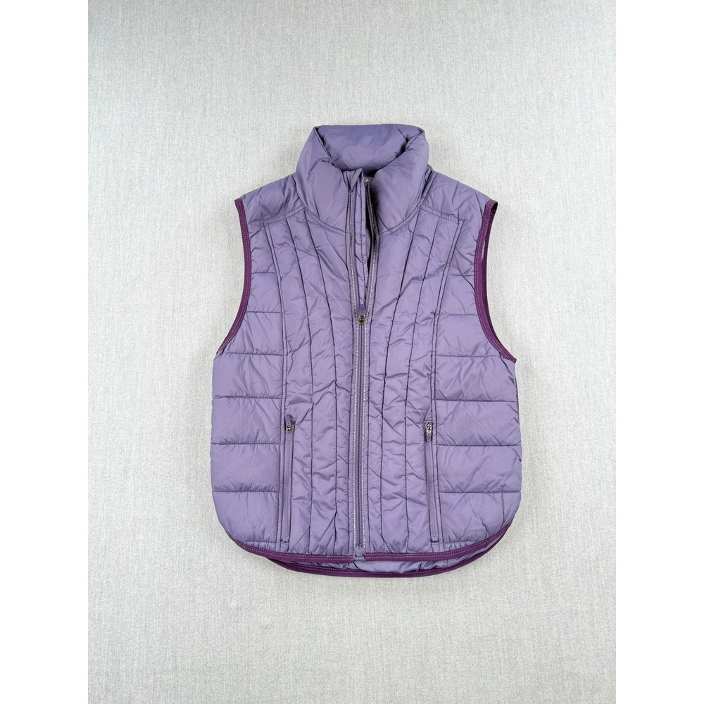 Free People Movement Womens Purple Quilted Puffer Vest Full Zip Small OB1080345